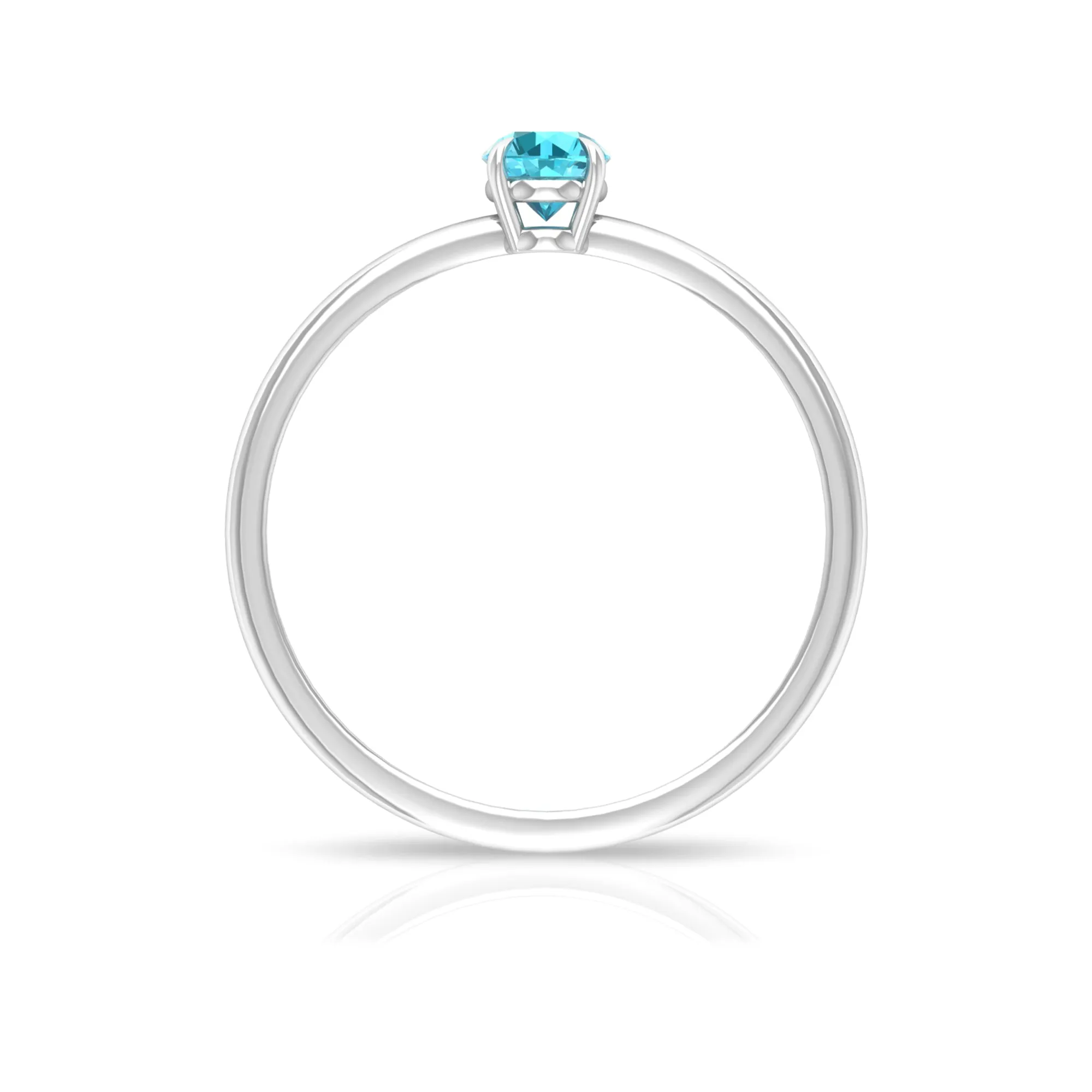 1/4 CT Claw Set Swiss Blue Topaz Solitaire Ring