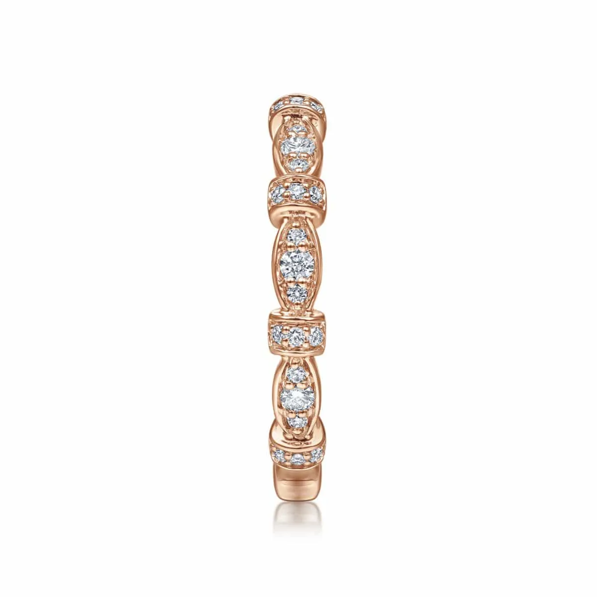 14K Rose Gold Geometric Stackable Diamond Ring - LR4579K45JJ