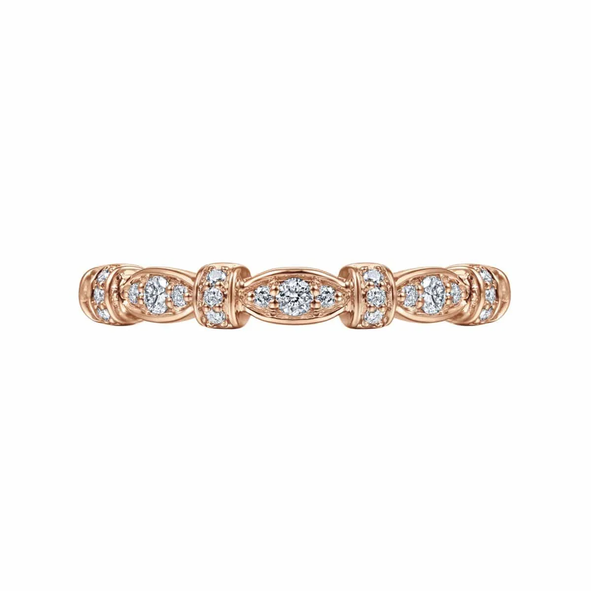 14K Rose Gold Geometric Stackable Diamond Ring - LR4579K45JJ