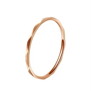 1mm Thin Stackable Ring Stainless Steel V Faceted Knuckle Midi Ring for Women Girl Size 3-10