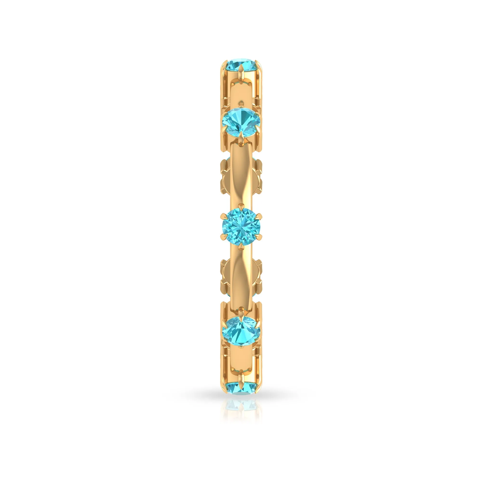 3/4 CT Claw Set Swiss Blue Topaz Stackable Ring