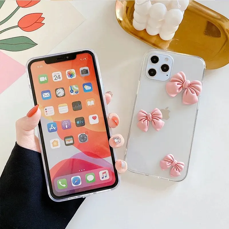 3D Cute Bow Custom Slim Soft Case