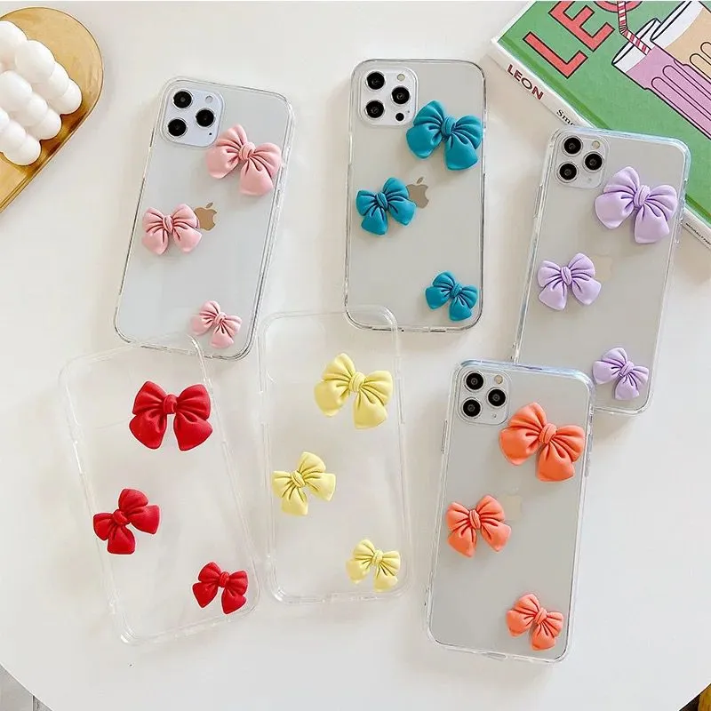 3D Cute Bow Custom Slim Soft Case