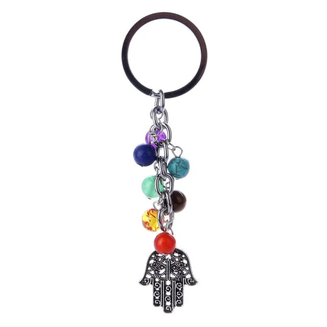 7 Chakra Stones Keychain