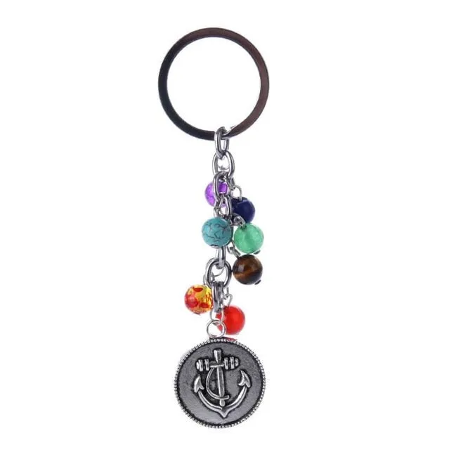 7 Chakra Stones Keychain