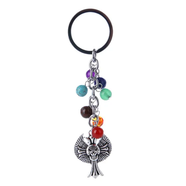 7 Chakra Stones Keychain