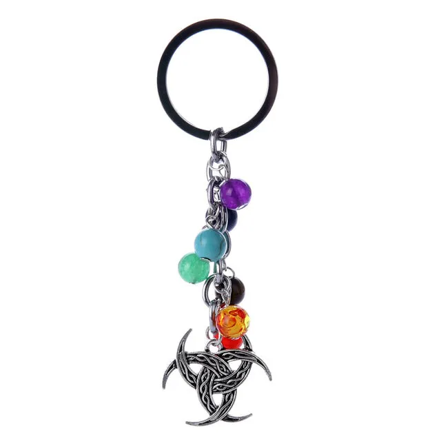 7 Chakra Stones Keychain