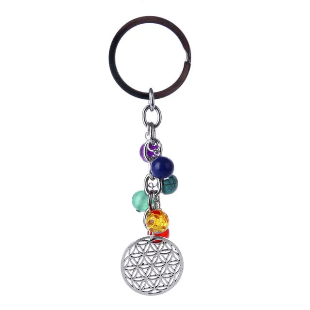 7 Chakra Stones Keychain