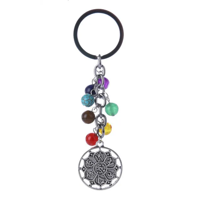 7 Chakra Stones Keychain