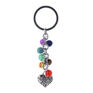 7 Chakra Stones Keychain