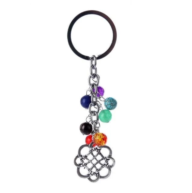 7 Chakra Stones Keychain