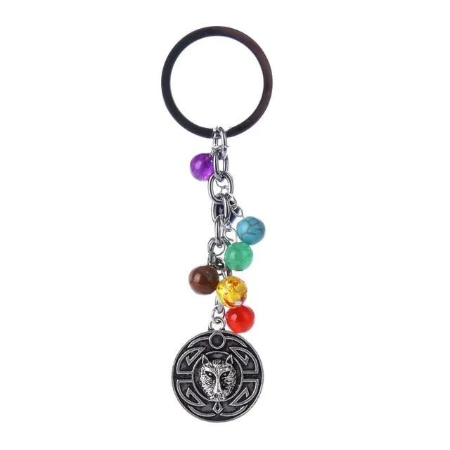 7 Chakra Stones Keychain