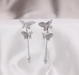 92.5 Silver Silver butterfly dangle earrings