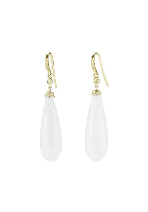 A & Furst Joie De Vivre Diamond & White Agate Dangle Earrings