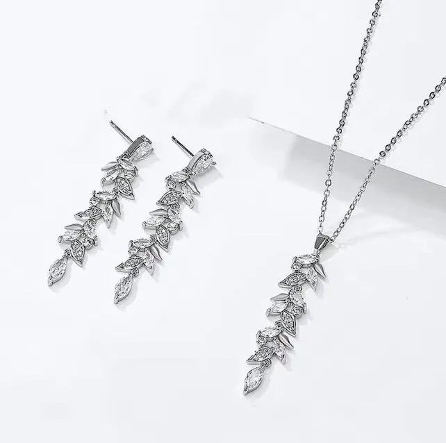 Aderyn - Cubic Zirconia Bridal Jewelry Set - Available in Silver and Gold