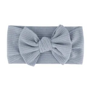 Baby Textured Single Soft Bow Knot Headband — Blue