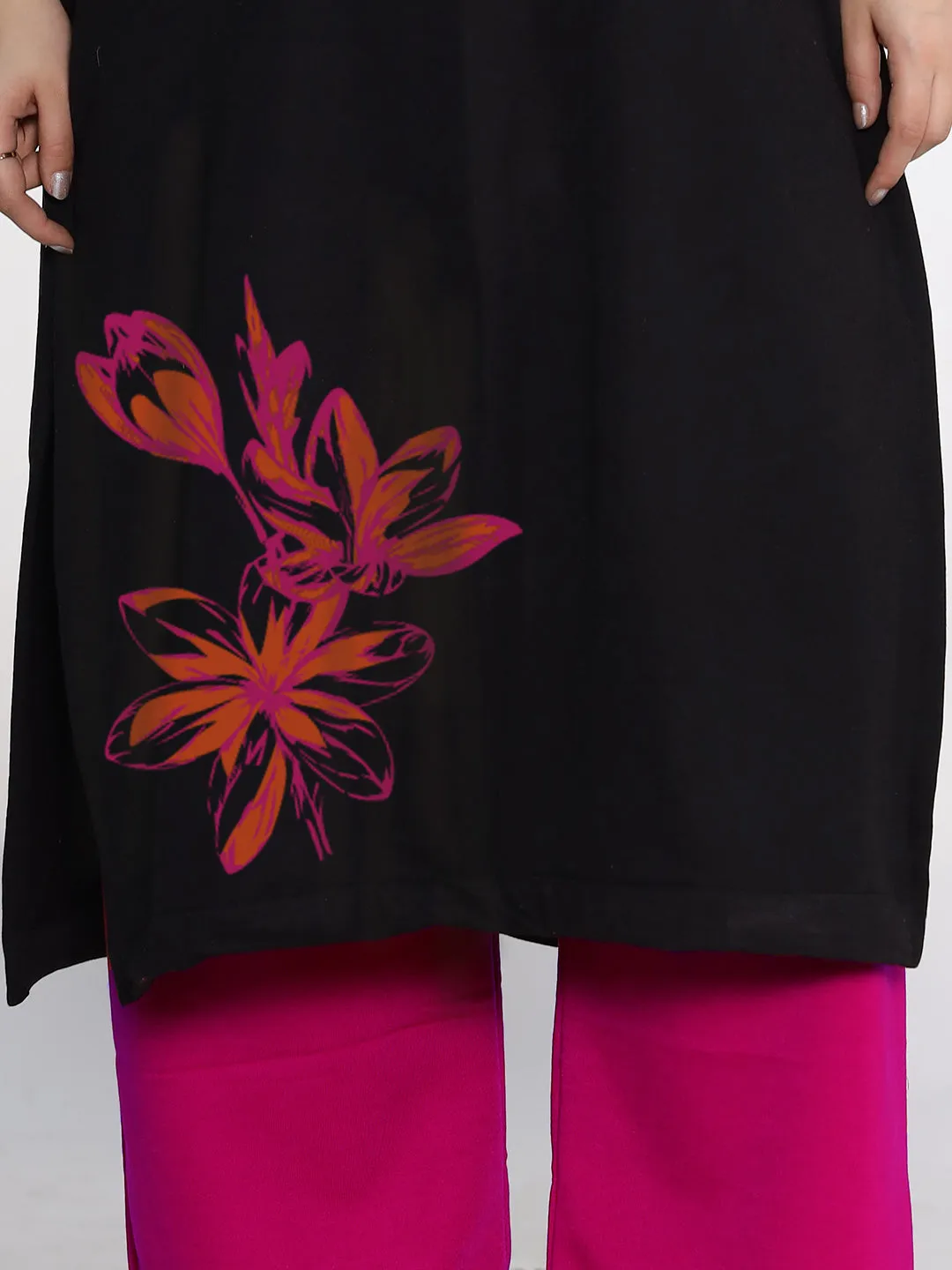 Black Fleece LongKurta - Jasmine