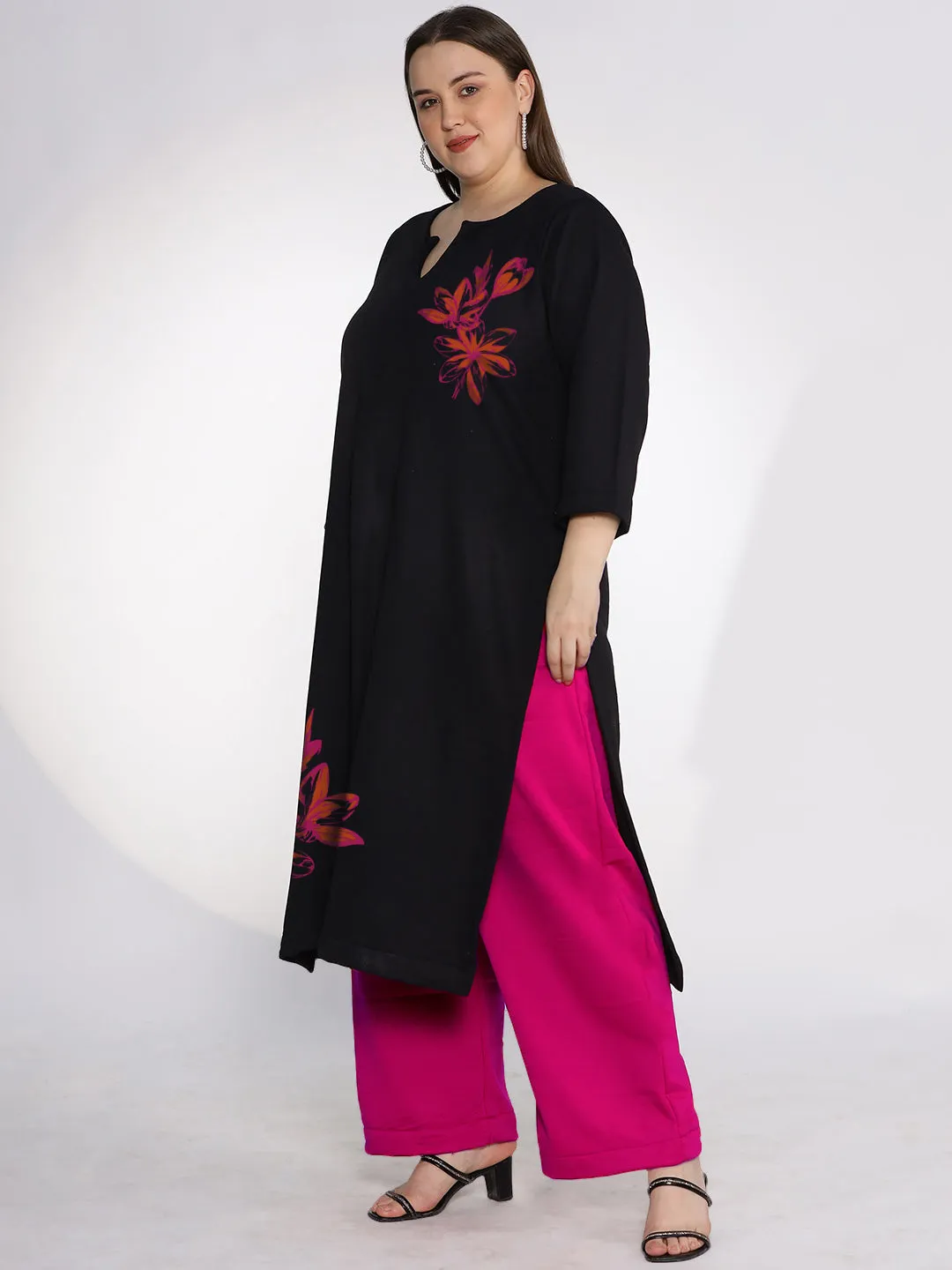 Black Fleece LongKurta - Jasmine