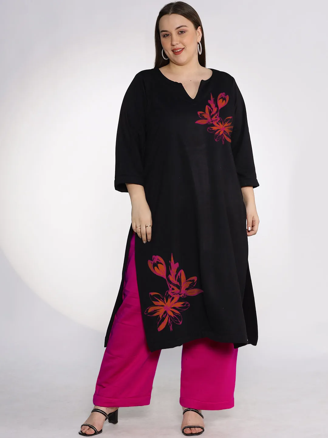 Black Fleece LongKurta - Jasmine