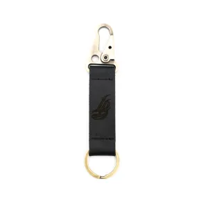 Black Leather Carabiner Keychain