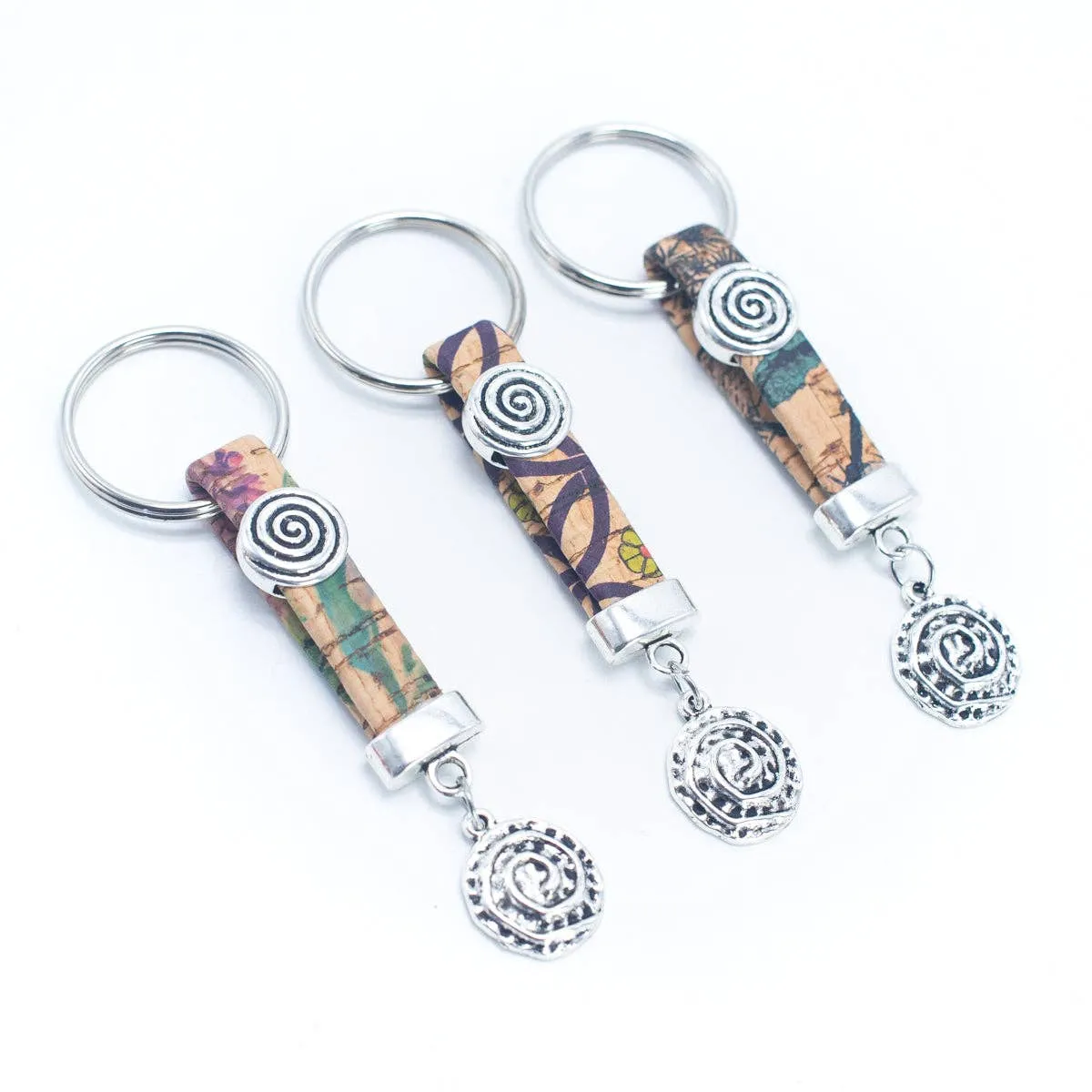 Colorful cork  handmade  keychain  I-084-MIX-10