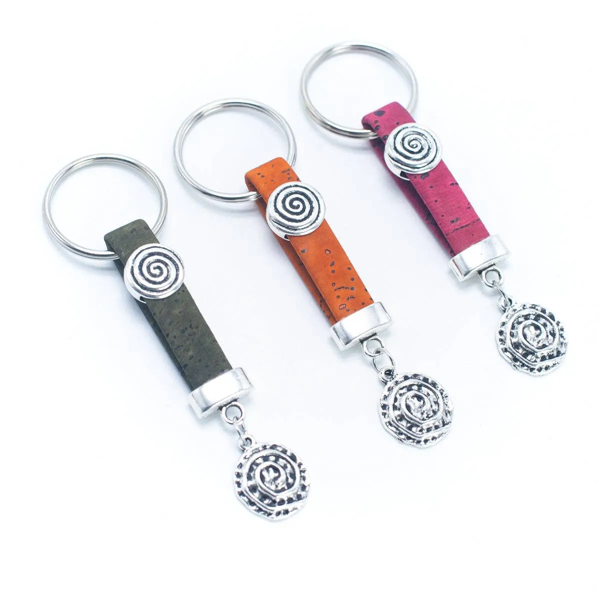 Colorful cork  handmade  keychain  I-084-MIX-10