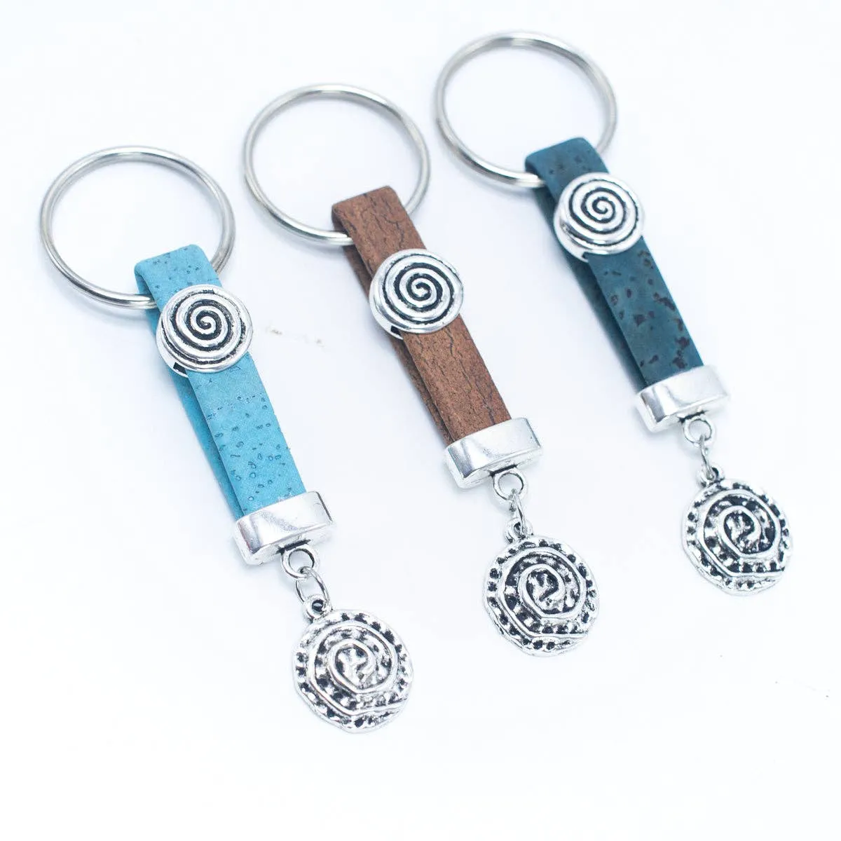 Colorful cork  handmade  keychain  I-084-MIX-10