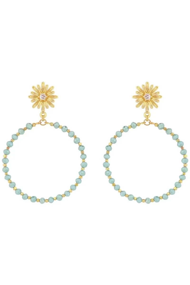 Crystal Beaded Circle Earrings