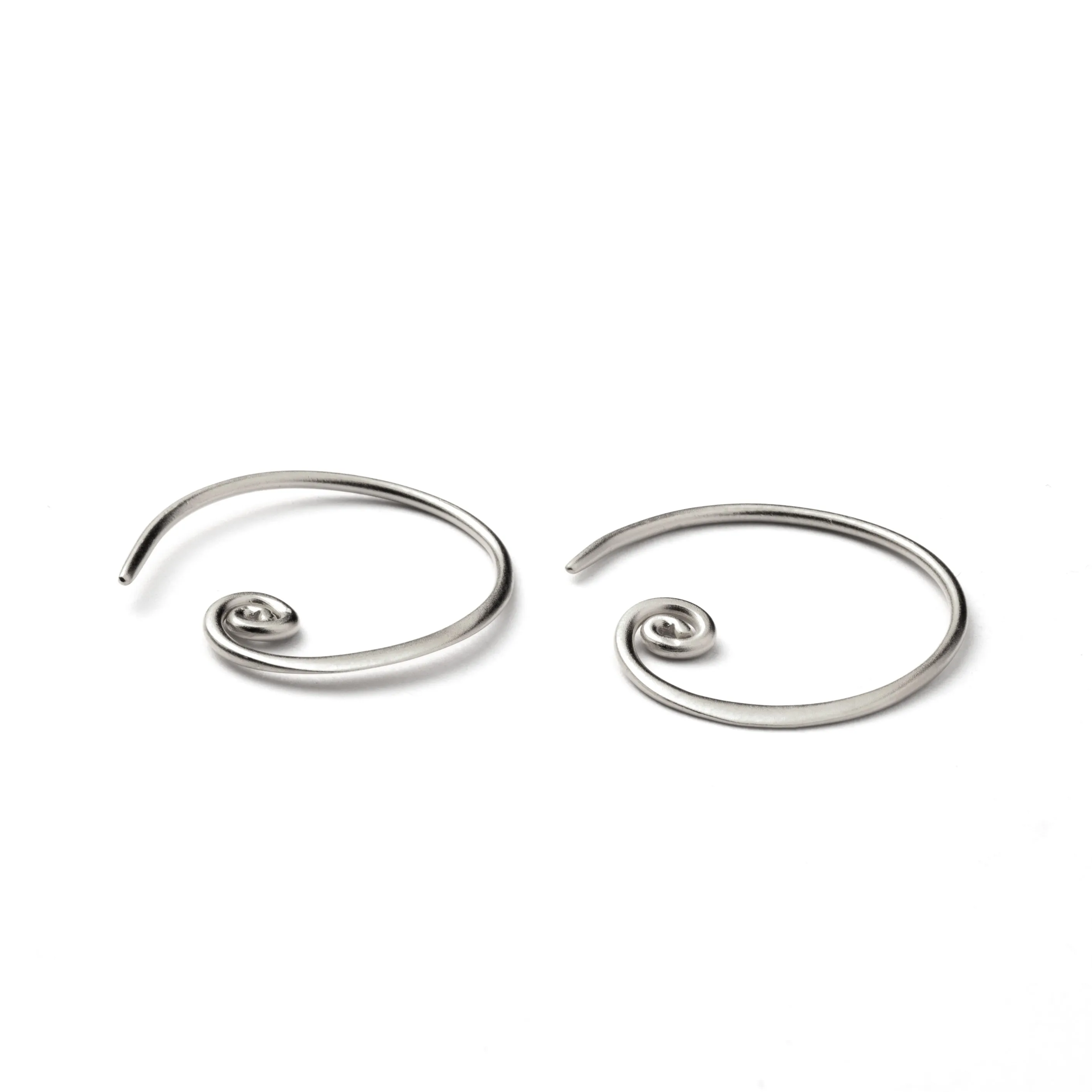 Curlicue Silver Hoops