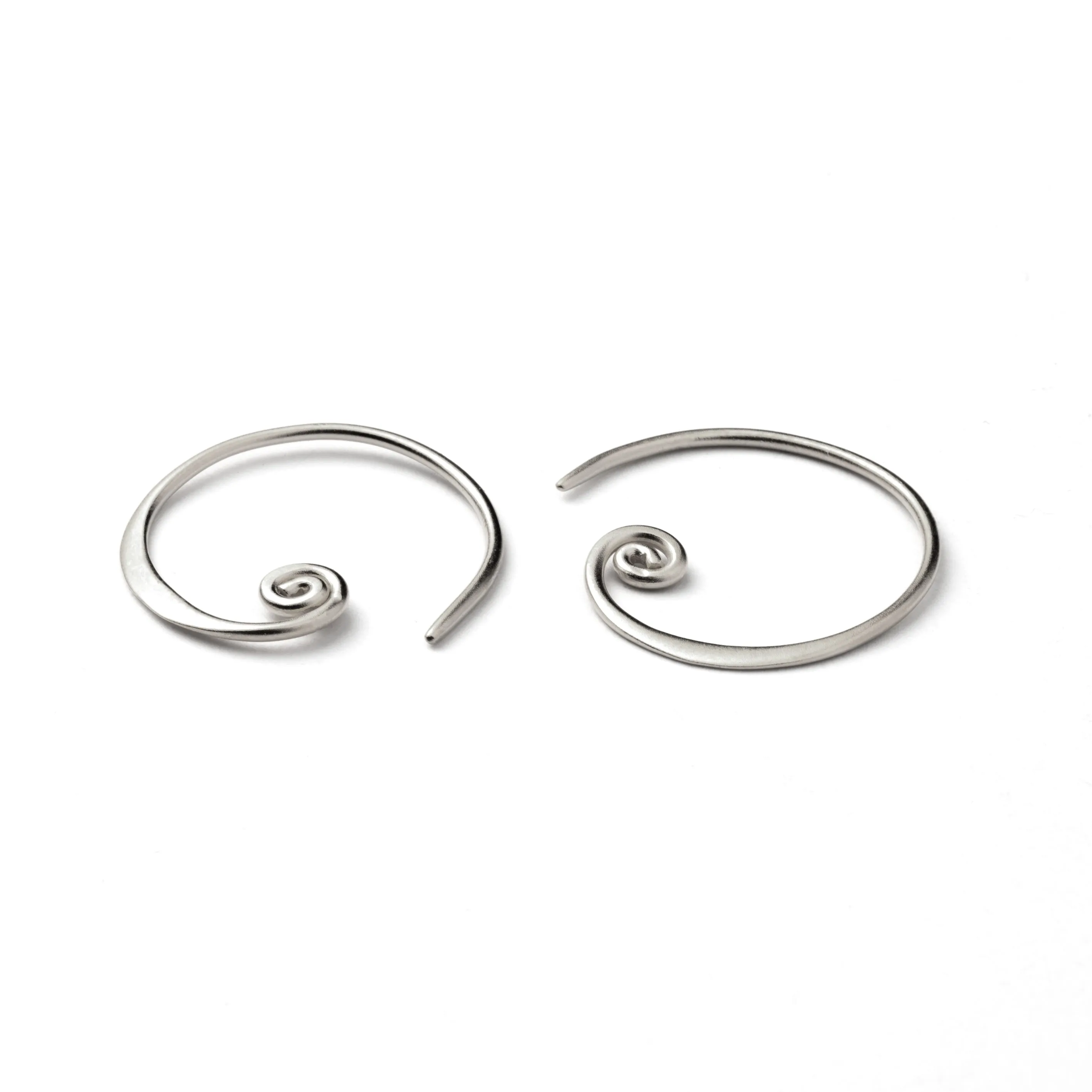 Curlicue Silver Hoops