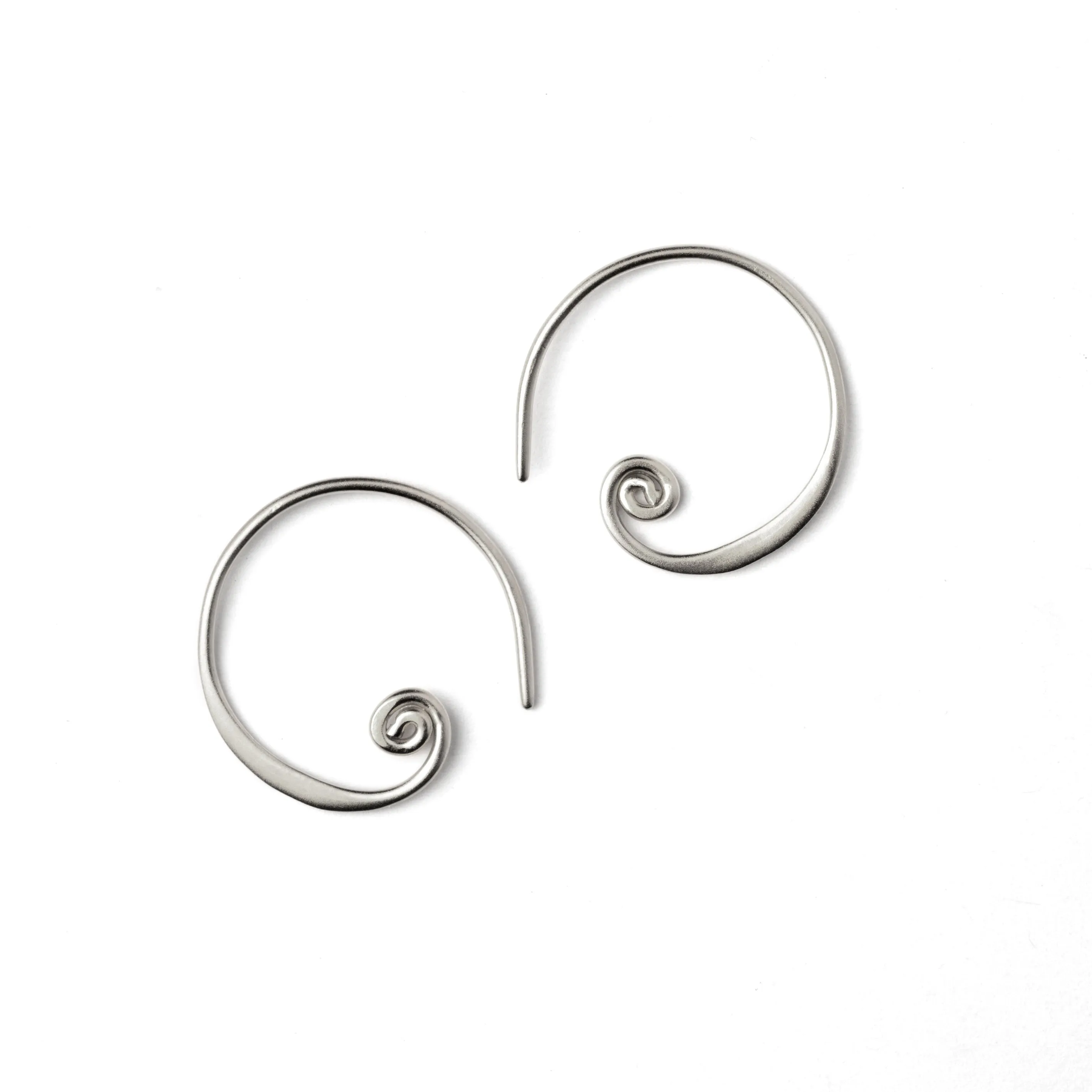 Curlicue Silver Hoops