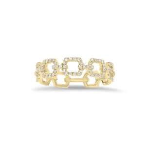 Diamond Open Square Chain Link Stackable Ring