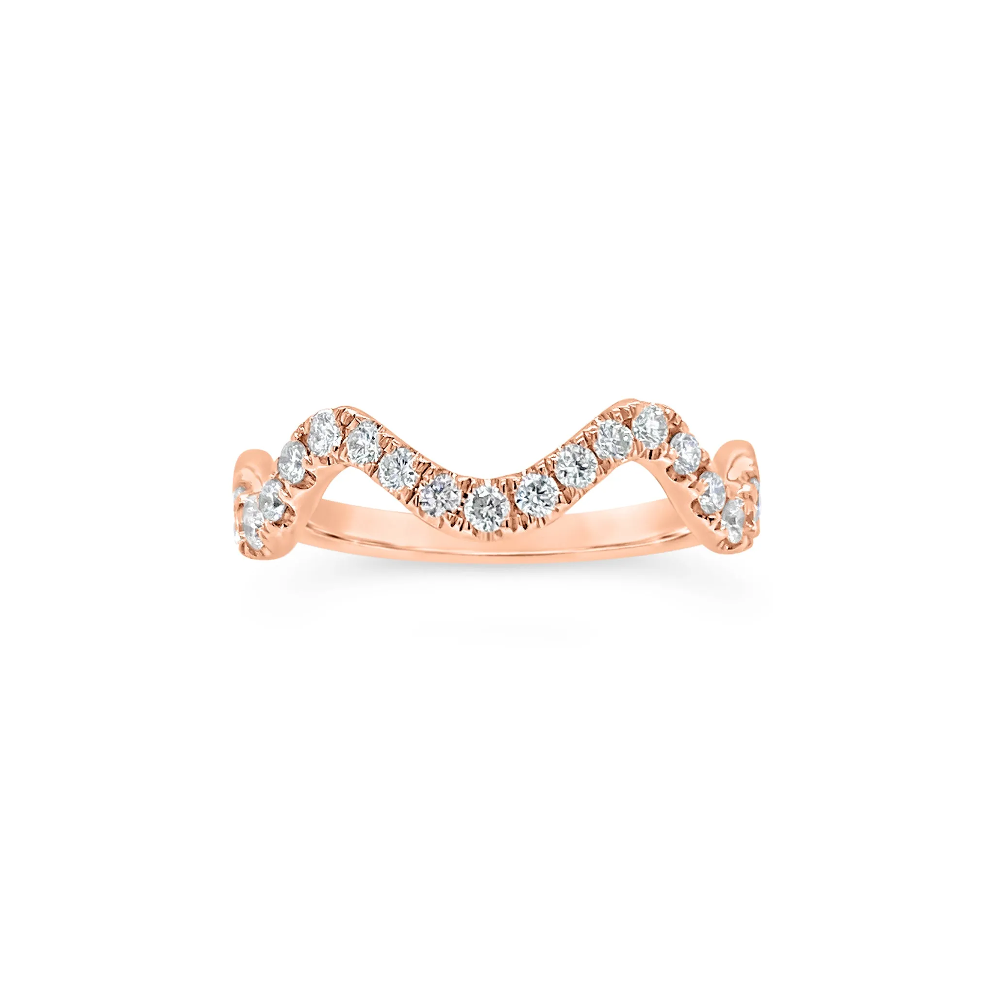 Diamond Stackable Wavy Ring