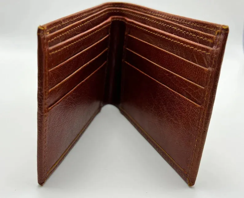 Full Grain Leather Wallet Mens, Leather Bifold Wallet