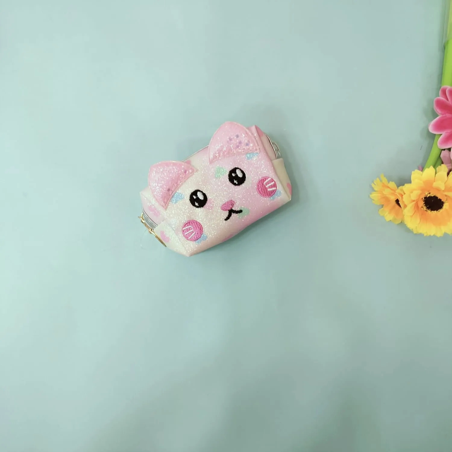 Funny, Shy , Angry Cat  Theme 2in1  Coin pouch And Keychain.