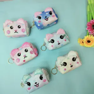 Funny, Shy , Angry Cat  Theme 2in1  Coin pouch And Keychain.