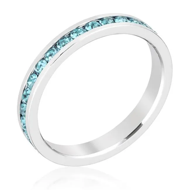 Gail Aqua Blue Eternity Stackable Wedding Ring | 1ct