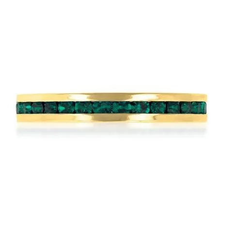 Gail Emerald Green Eternity Stackable Ring | 1ct | 18k Gold