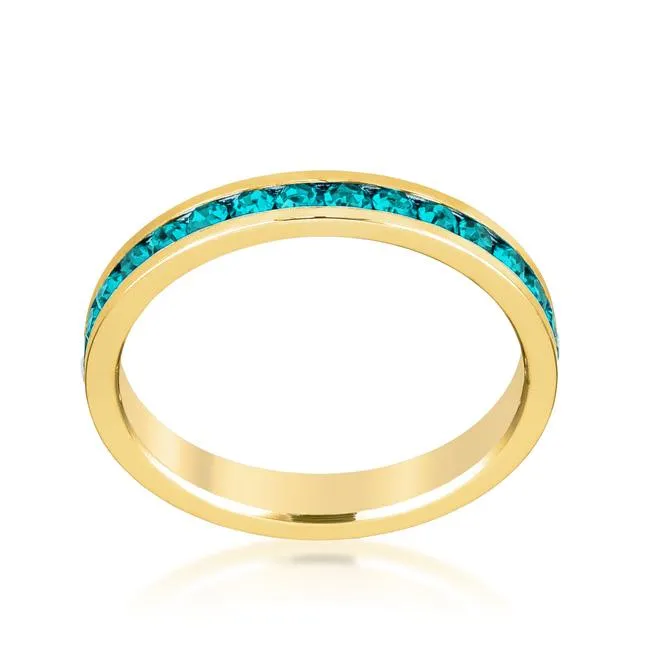 Gail Turquoise Green Eternity Stackable Ring | 1ct | 18k Gold