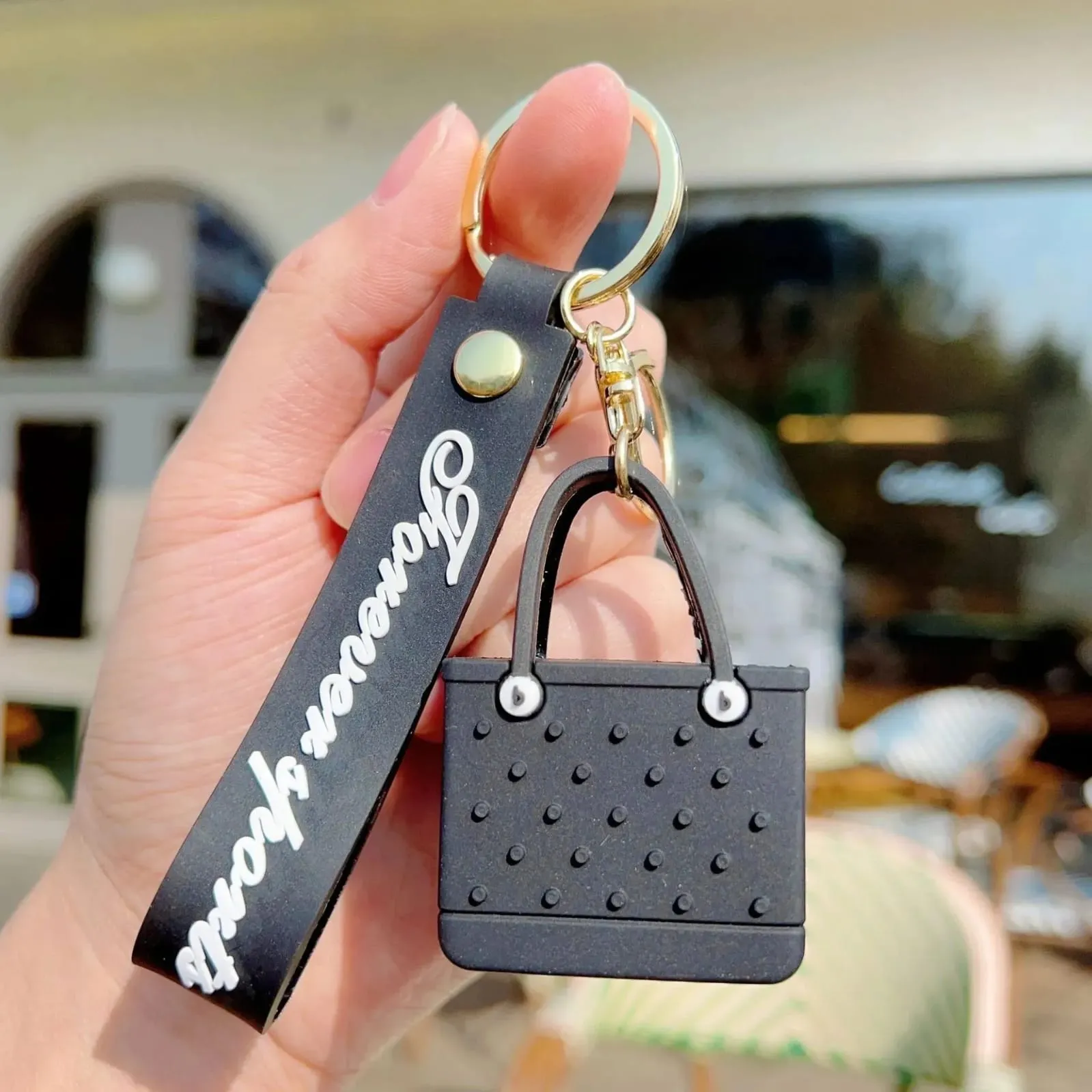 Handbag 3D Silicon Keychain With Bagcharm and Strap (Select From Drop Down Menu)