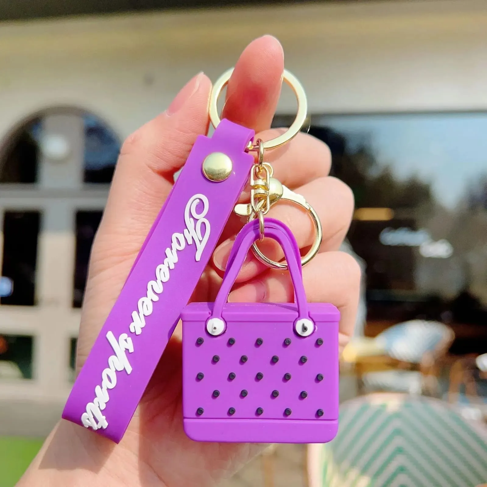 Handbag 3D Silicon Keychain With Bagcharm and Strap (Select From Drop Down Menu)