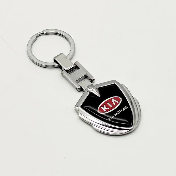 KIA Metal Keychain Keyring - Black And Chrome