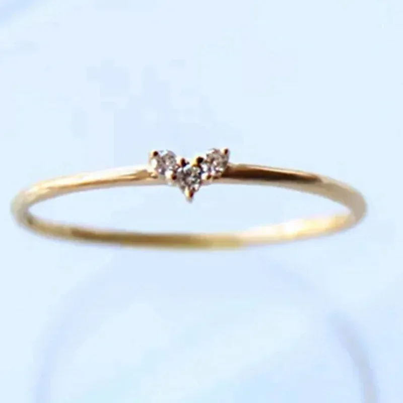 King Engagement Very Slender Women Trendy Ring Heart Ring