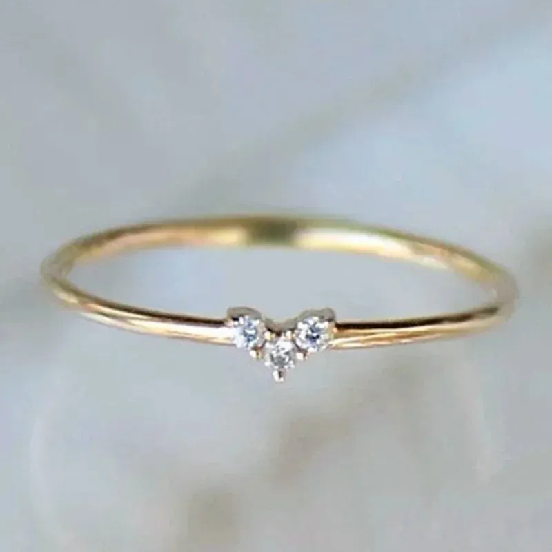 King Engagement Very Slender Women Trendy Ring Heart Ring