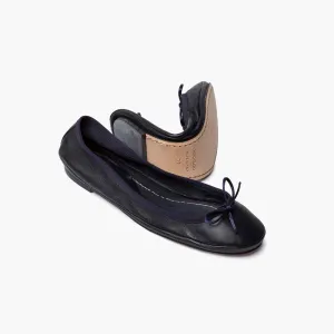 Lily Foldable Ballet Flat - Navy