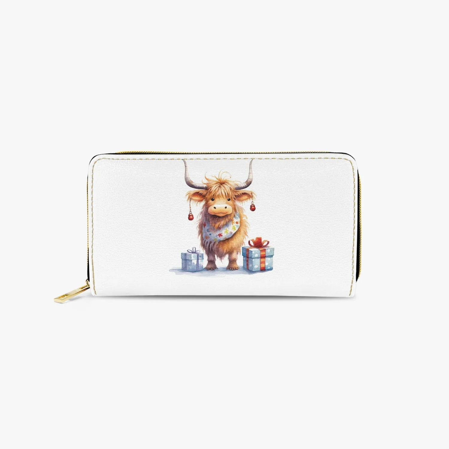 Long Type Zipper Purse, Highland Cow, awd-555