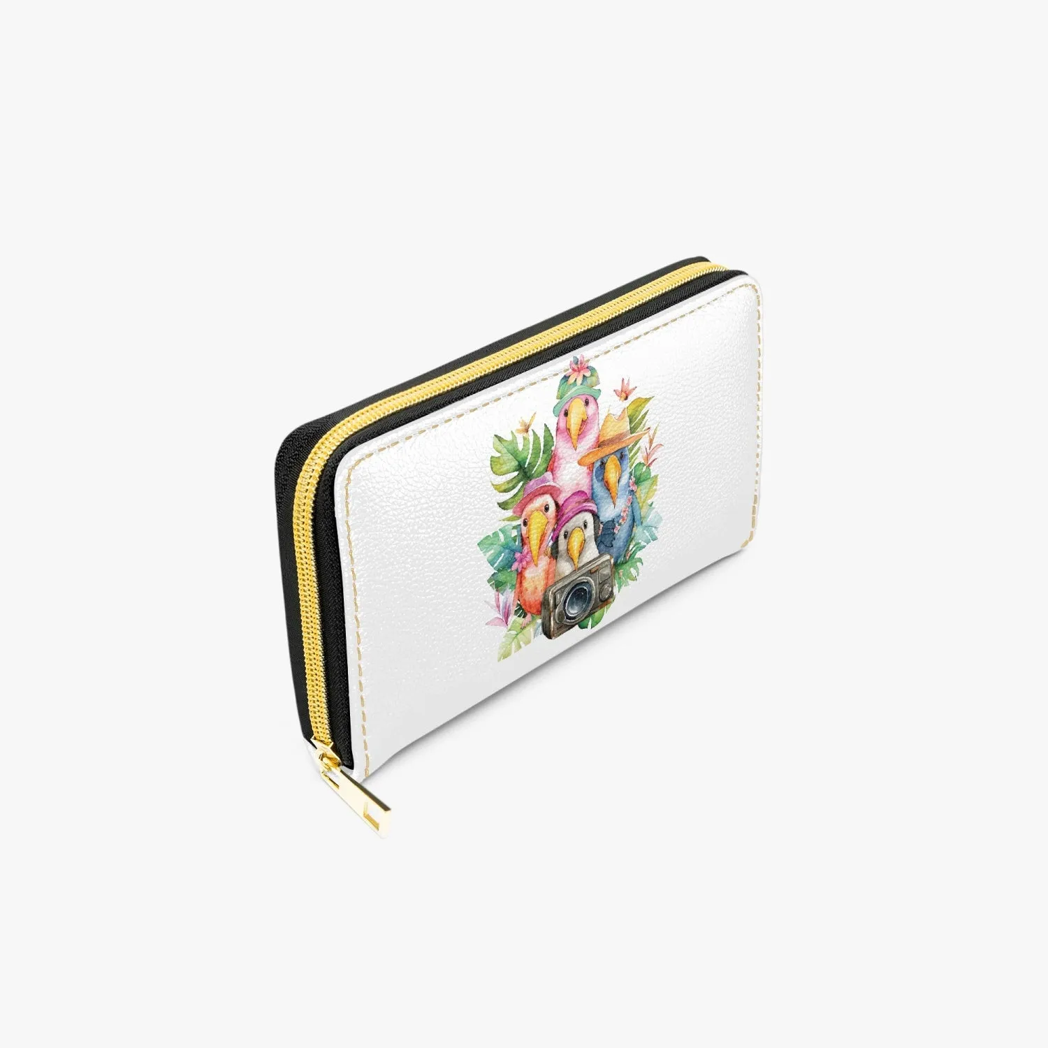 Long Type Zipper Purse - Tropical, Parrots