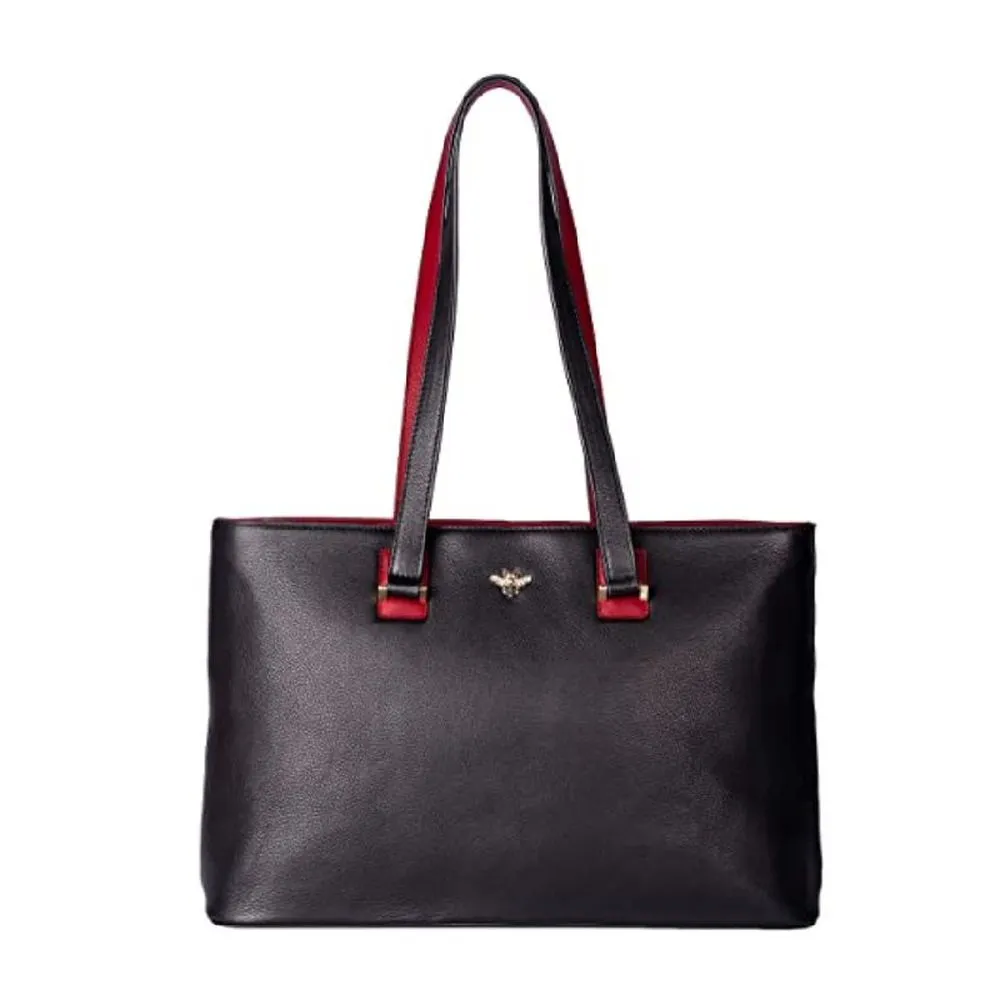 Mala Leather Black/Red Mason Shoulder Bag