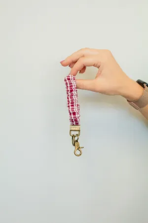 Maroon Checked Keychain