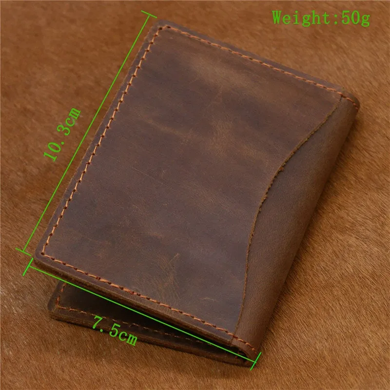 Men Bifold Leather Wallets Thin Driver's License Coin Purse Card Holder Money Clip Cowhide